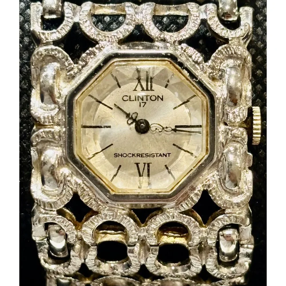Vintage Clinton 17-Jewel Art Deco Mechanical Watch – WORKING & TICKING!